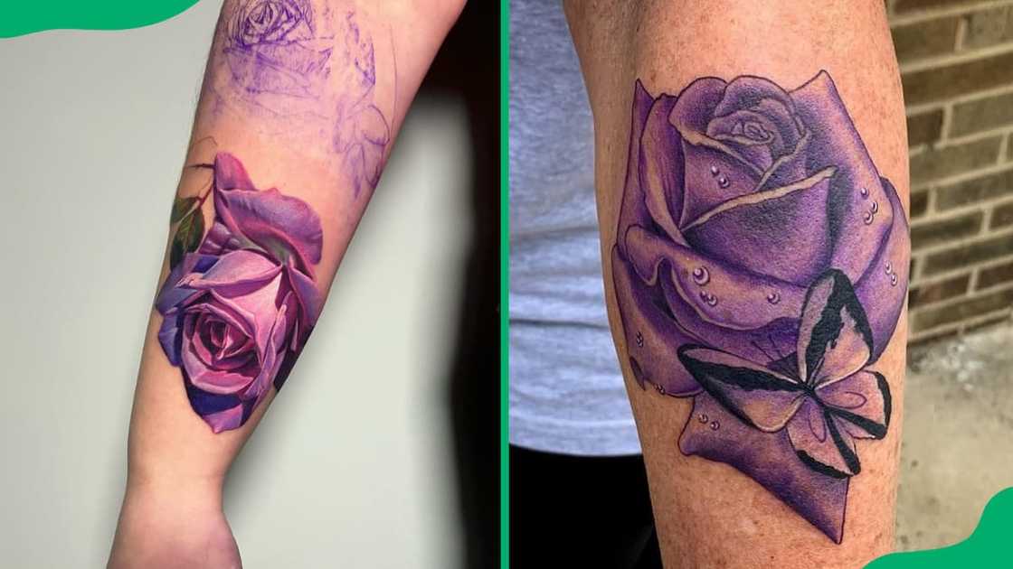 Purple rose tattoos Purple rose tattoos