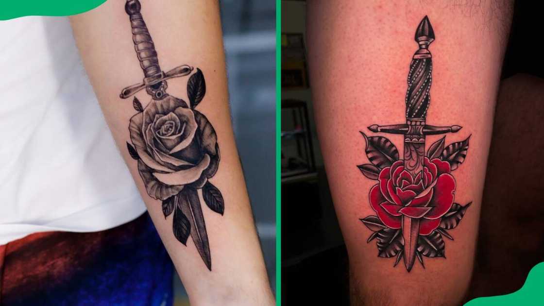 Rose and dagger tattoo Rose and dagger tattoo