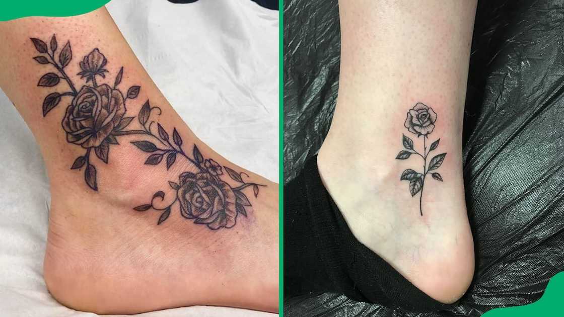 Rose ankle tattoos Rose ankle tattoos