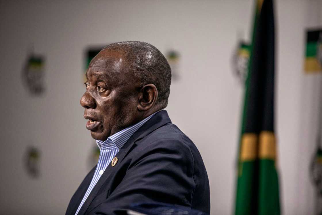 Cyril Ramaphosa at the ANC's Luthuli House headquarters Cyril Ramaphosa at the ANC's Luthuli House headquarters