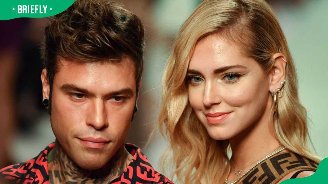 Chiara and Fedez during the Women's Spring/Summer 2019 fashion shows in 2018