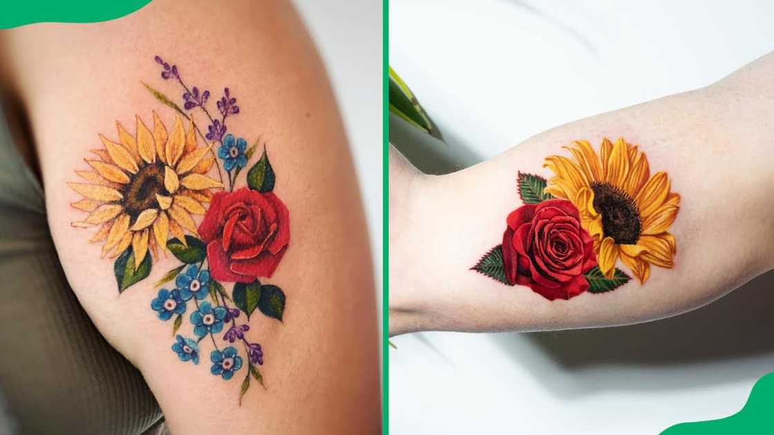 Sunflower and rose tattoos Sunflower and rose tattoos