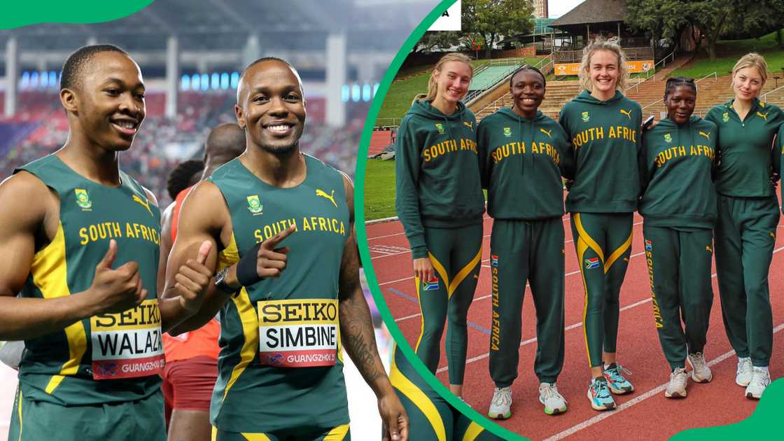 Young South African athletes in green and yellow sports gear Young South African athletes in green and yellow sports gear