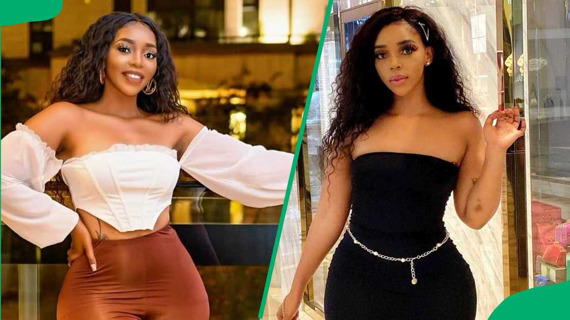 Kim Kholiwe in long curly hair extensions