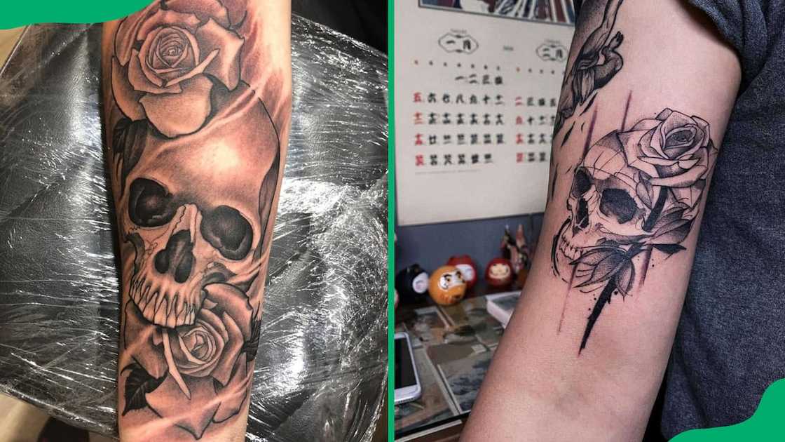Skull and rose tattoos Skull and rose tattoos