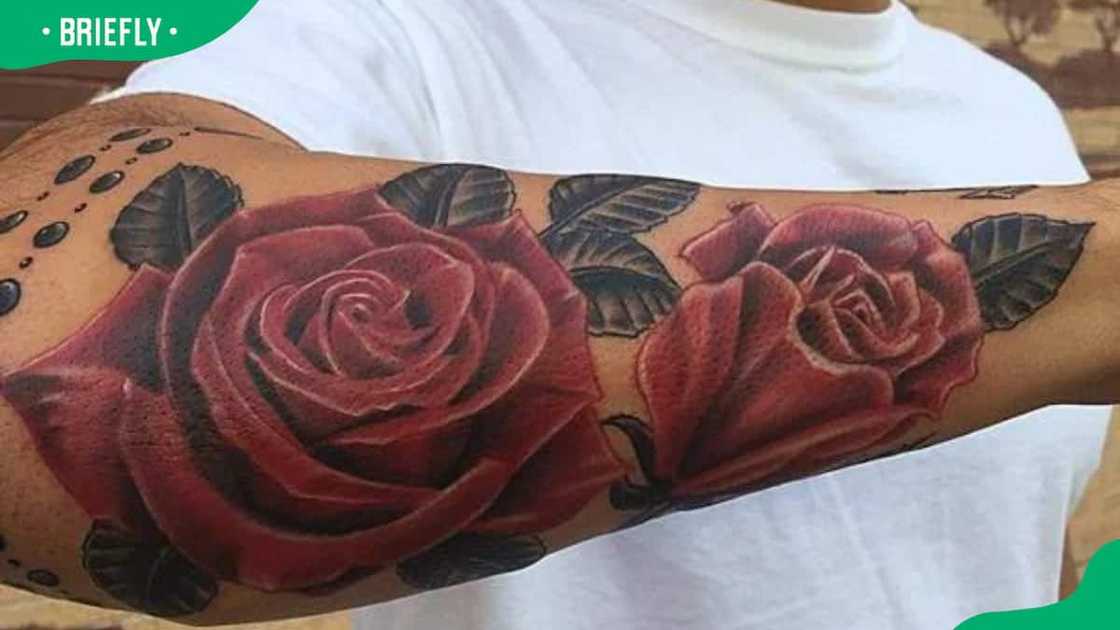 Deep red rose tattoo Deep red rose tattoo