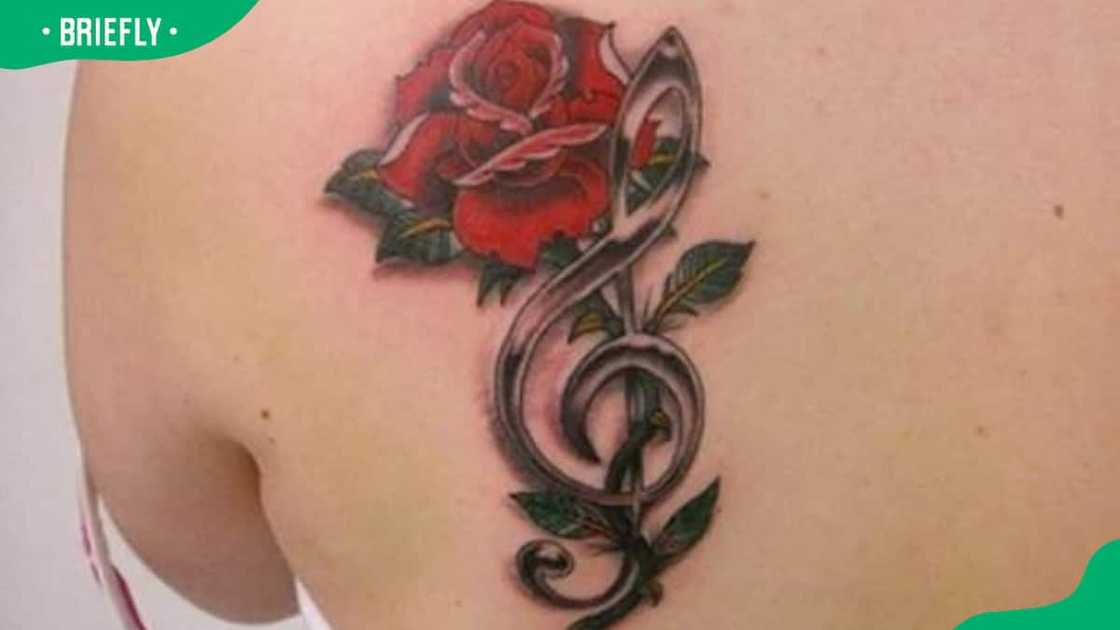 Treble clef rose tattoo Treble clef rose tattoo