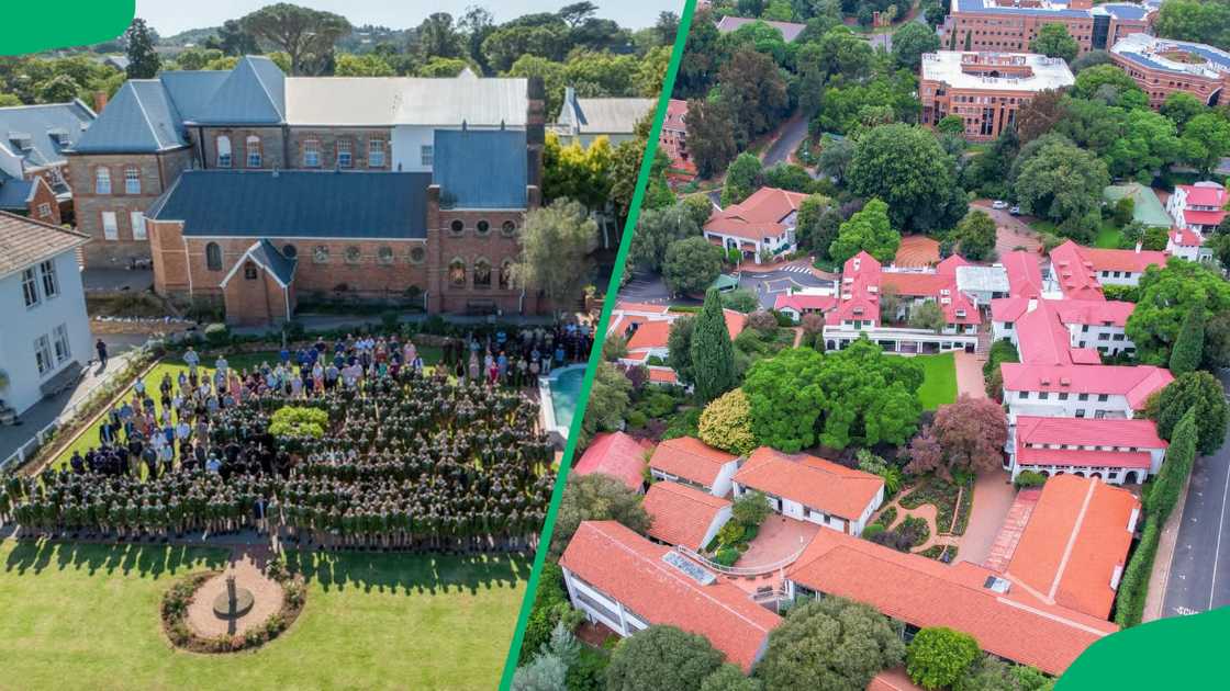 An aerial view of Diocesan School and Roedean School An aerial view of Diocesan School and Roedean School