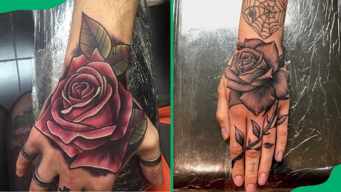 Rose hand tattoo Rose hand tattoo